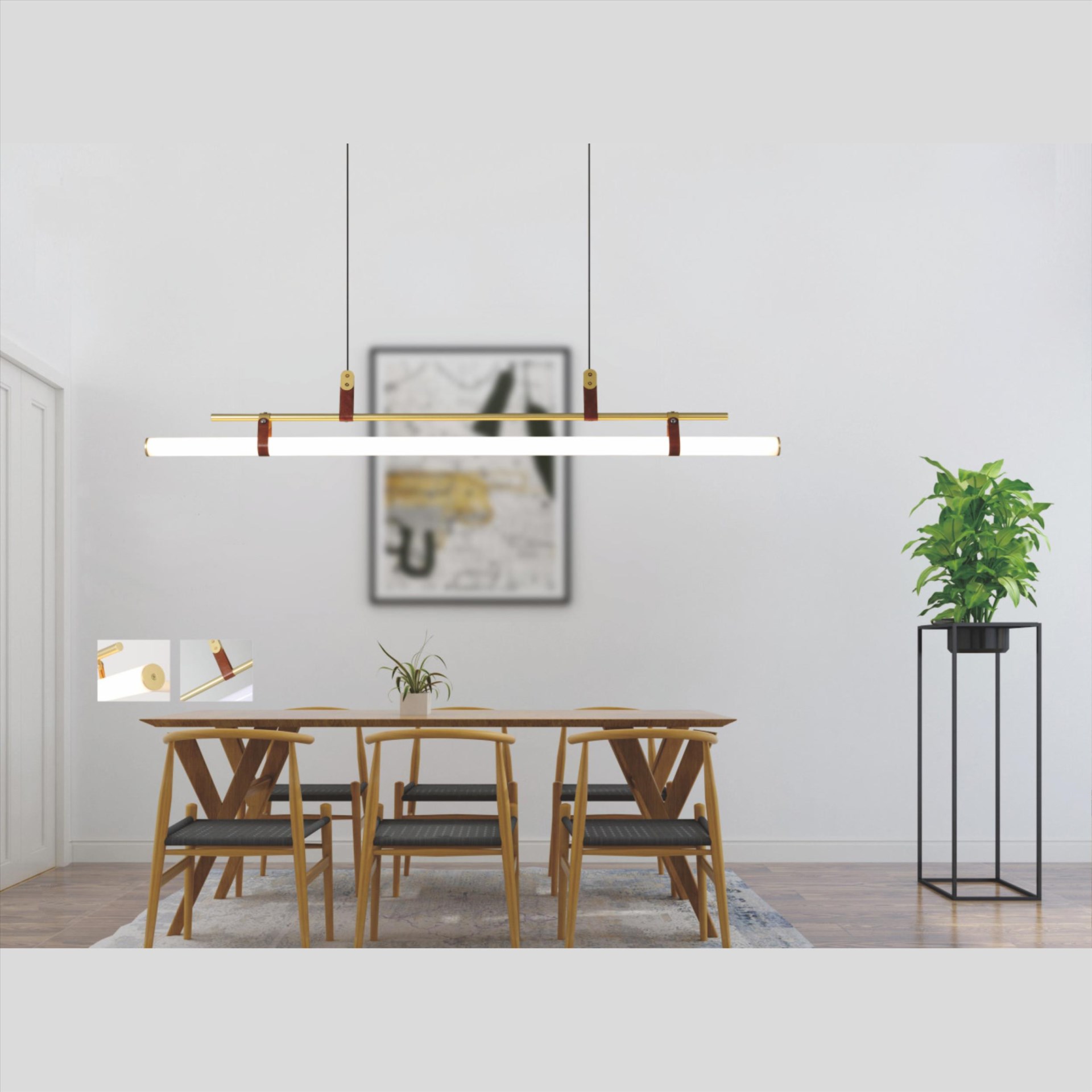 Leather 皮革線型吊燈