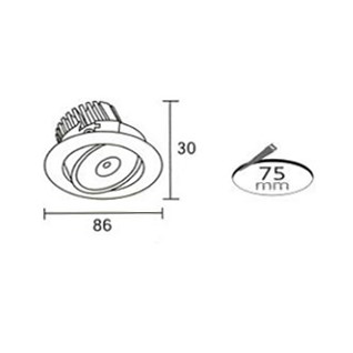崁孔7.5cm LED 5W 櫥櫃、展示櫃小崁燈 白/黑