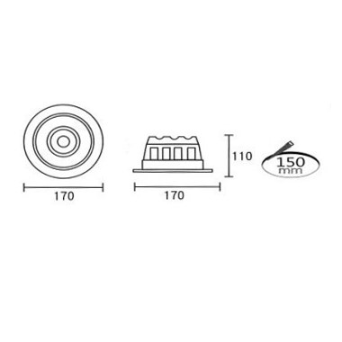 崁孔15cm LED 20W 可調角防眩崁燈