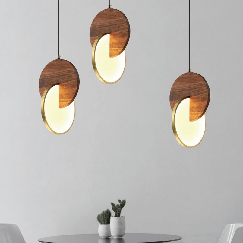 Parker 胡桃木圓形層次吊燈