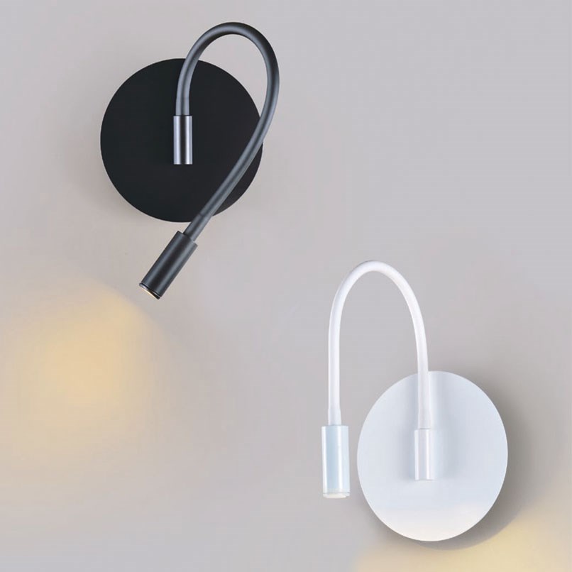 Flex 簡約軟管壁燈 黑/白