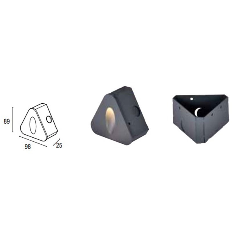 預埋盒98x89x25 LED 3W 3000K 戶外壁燈(崁入式) 橢圓