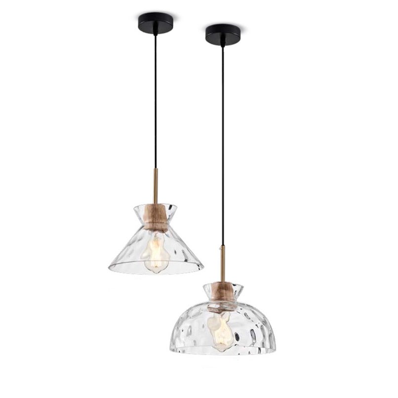 Laguna 手工波紋原木吊燈 三角/圓拱