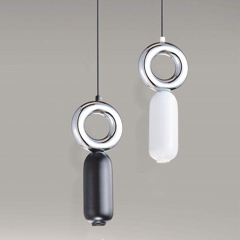 Hook 玉潤銀光吊燈 黑/白 