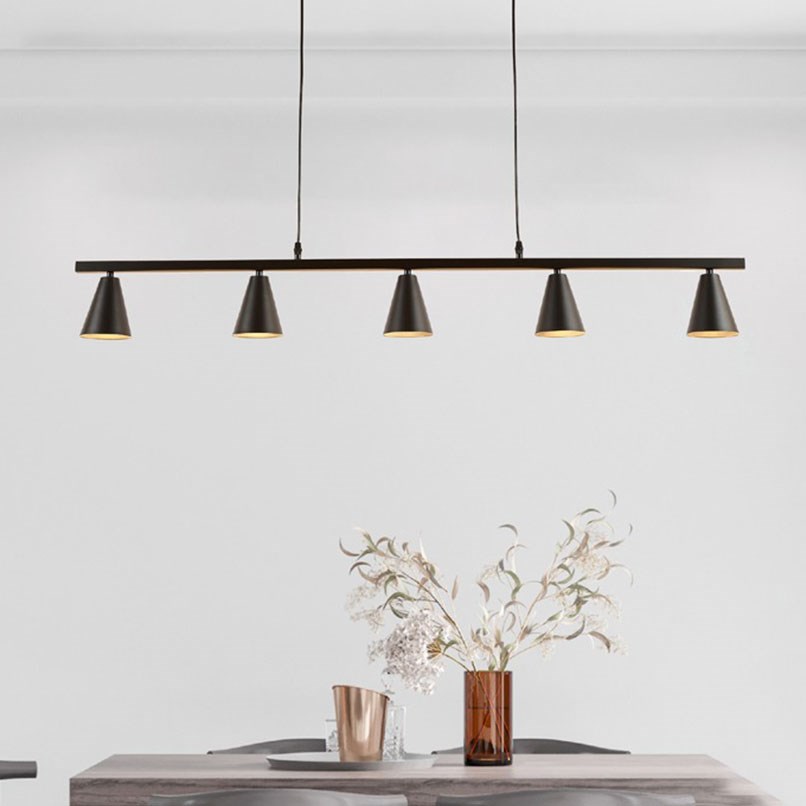 Eos 溫栗古錐長吊燈 金/黑