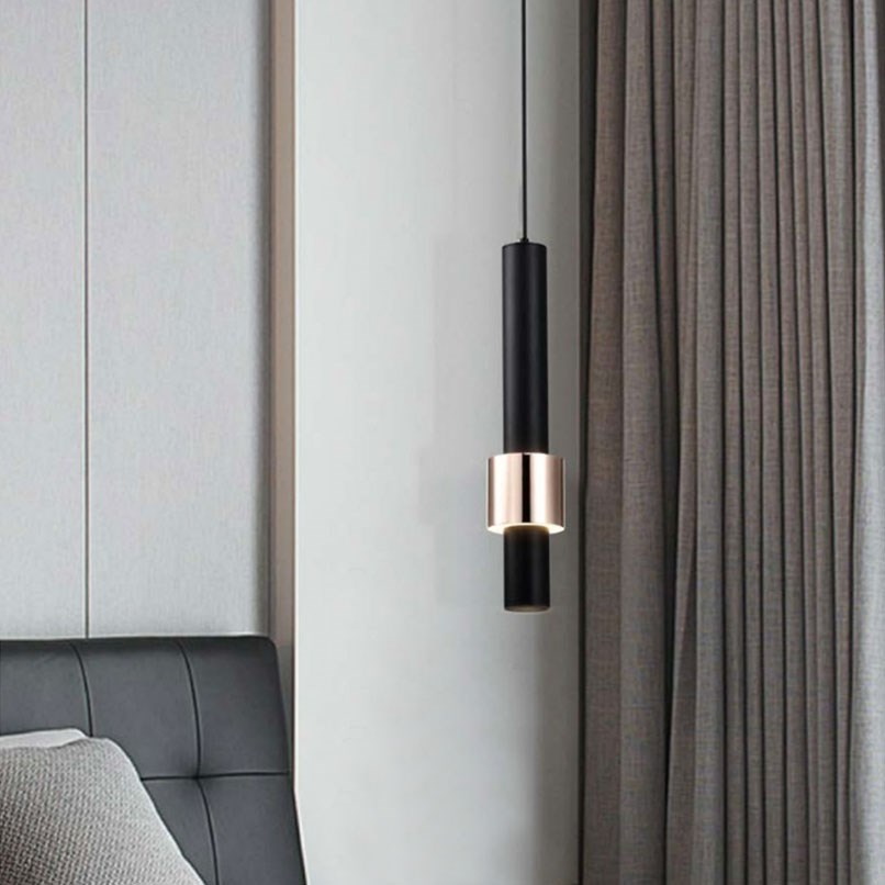 Reveal 鋁柱環腰吊燈  黑/銀